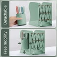 thumbnail image 4 of WNEXOPE Retractable Book Stand with Integrated Brush Pot and Desktop Storage, Folding Bookshelf Organizer with Baffle and Book Clip for Students and Home Office, 4 of 6