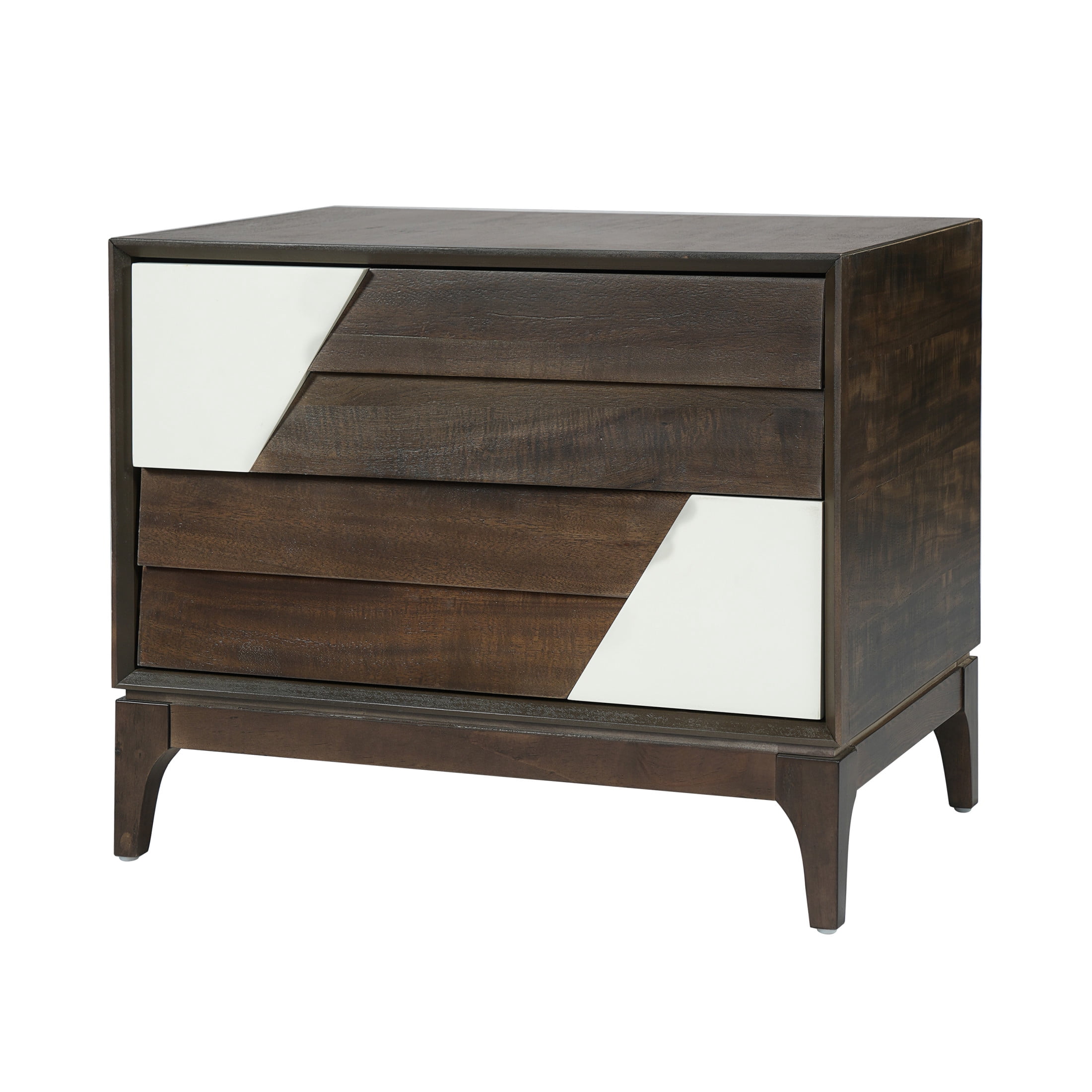 Christopher Knight Home Wooden Nightstand with 2 Drawers, Japandi Style Bedside Table, Brown
