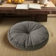 thumbnail image 1 of Cojín redondo de tela gruesa, estilo japonés, de lino, para futón, balcón, ventana, tatami, puf de suelo, cojines de asiento de lino preencogido, 1 of 6