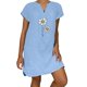 thumbnail image 1 of Sexy Vestidos Cortos de Verano para las Mujeres 2025 Moda Suelta de Ocio Vestido de Manga Corta con Cuello en V, Vestido Casual de Rodilla, 1 of 5