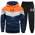 thumbnail image 4 of Conjuntos de chándales de otoño e invierno para hombre, Sudadera con capucha de manga larga + Pantalones para correr, trajes deportivos de dos piezas para correr, ropa deportiva informal, 4 of 4