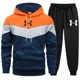 thumbnail image 5 of Conjuntos de chándales de otoño e invierno para hombre, Sudadera con capucha de manga larga + Pantalones para correr, trajes deportivos de dos piezas para correr, ropa deportiva informal, 5 of 5