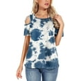 thumbnail image 3 of ANYJOIN Womens Summer T Shirts Strappy Short Sleeve Tunic Tops Strappy Cold Shoulder Blouse, 3 of 6