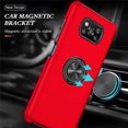 thumbnail image 3 of SZMLOGB Phone Case for XiaoMi POCO X3/X3 NFC with Ring Holder Shock Resistant Scratch Resistant PC Silicone Heavy Duty Protective Case-red, 3 of 6