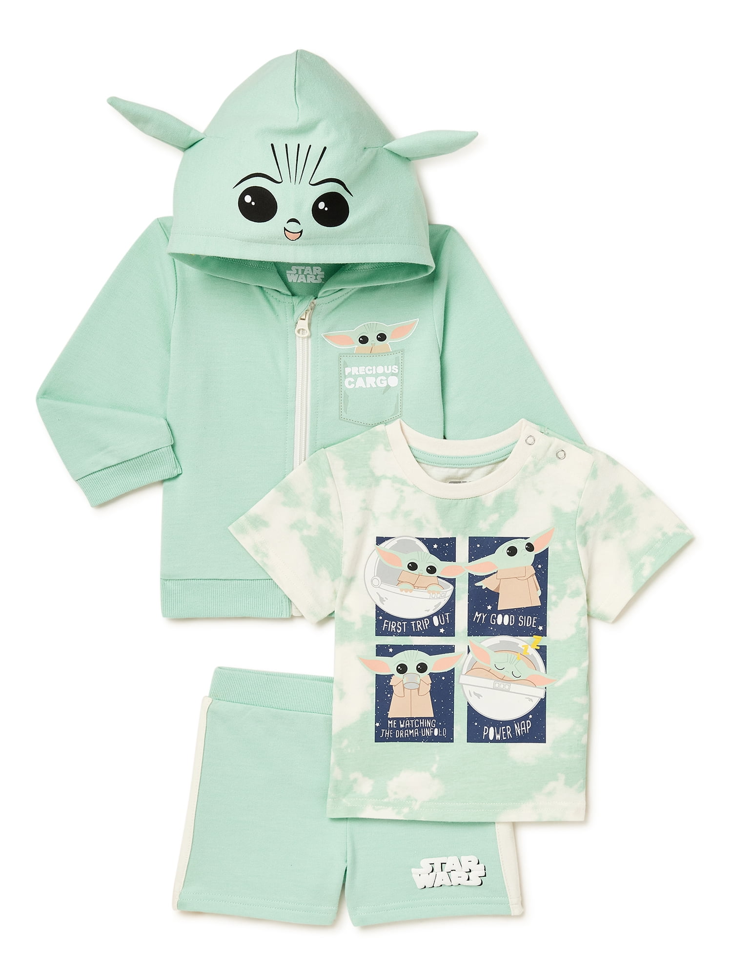 droogte bende ongeduldig Star Wars Baby Yoda Baby Boy Cosplay Hoodie, T-Shirt & Shorts Outfit Set,  3-Piece, Sizes 0/3-24 Months - Walmart.com