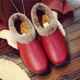 thumbnail image 2 of Zapatos de invierno y algodón Zapatillas de algodón grueso de terciopelo de invierno para mujer Botas de algodón cálidas impermeables de cuero para madres de mediana edad, 2 of 5