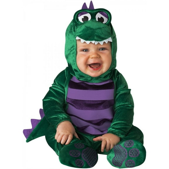 InCharacter Costumes Baby's Dinky Dino Dinosaur Costume, Green/Purple, 12-18 Months