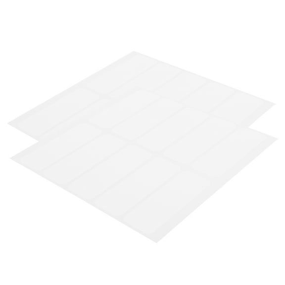 ROSENICE 20Pcs Fabric Name Tags Iron On Fabric Labels White Copper Plate Sticker 1.8x0.6x0.04in