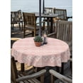 thumbnail image 2 of Outdoor Tablecloths with Umbrella Hole & Zipper, Pink Boho Round Tablecloth 54 Inch, Vintage Ethnic Tribe Abstract Art Waterproof Table Cloth, Patio/Pool/Picnic Table Covers, 2 of 8
