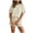 Beige, variant on Womens 2 Piece Shorts Set Summer Casual Short Sleeve T Shirts Drawstring Ruffle Shorts Pajamas Lounge Set Red for Size M