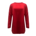 thumbnail image 5 of sertiohcv Work Dress Women Fall Fashion Womens Long Sleeve Sweater Dress Fall Casual Mini Bodycon Button V Neck Trendy Fashion Ribbed Knit Red,Size L, 5 of 6