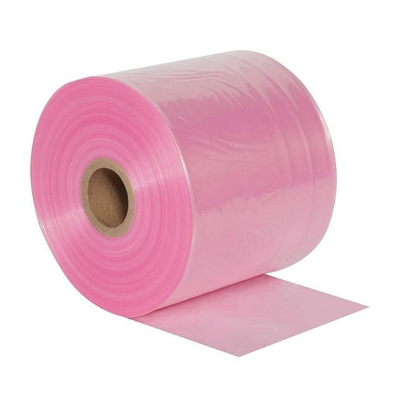 Roll of Pink Anti-Static Poly Tubing 24" x 500. Heavy-Duty Poly Tubing 6 mil Thick. Great for Packaging, Storing Sensitive Electronic Components. Ideal for Industrial Applications. Amine Free.