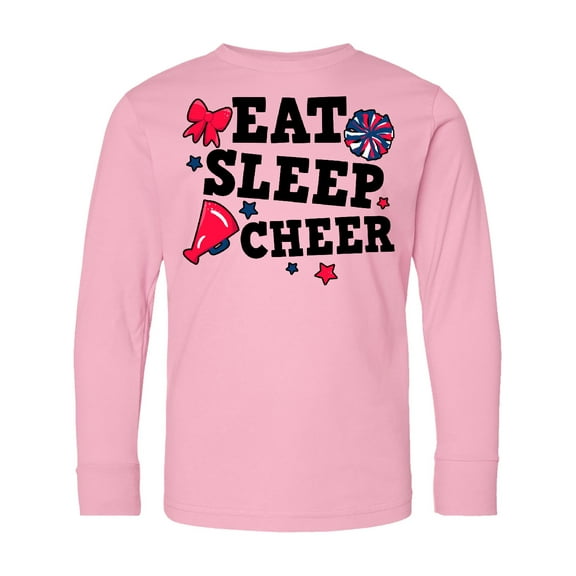 Inktastic Cheerleading Eat Sleep Cheer Long Sleeve Youth T-Shirt