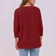 thumbnail image 6 of Babysbule Women's Casual 3/4 Sleeve Round Neck Pullover Top, Lightweight Soft Polyester, Stylish Blouse for Daily Wear, 6 of 6