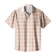 thumbnail image 4 of Yiaimeir Men's Casual Short-sleeved Shirt Slim Fashion Men's Plaid Print，Size M-3XL, 4 of 5
