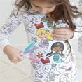 thumbnail image 4 of Xyxonk Kid Diy Hand Painted Homewear Set Colouring Pajama Sets for Boy and Girl Snug Fit Color Your Own Sleepwear Two-Piece 2-9t Black 120, 4 of 5