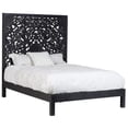 thumbnail image 6 of Bali Hand Carved Floral Queen Bed - Black, 6 of 11