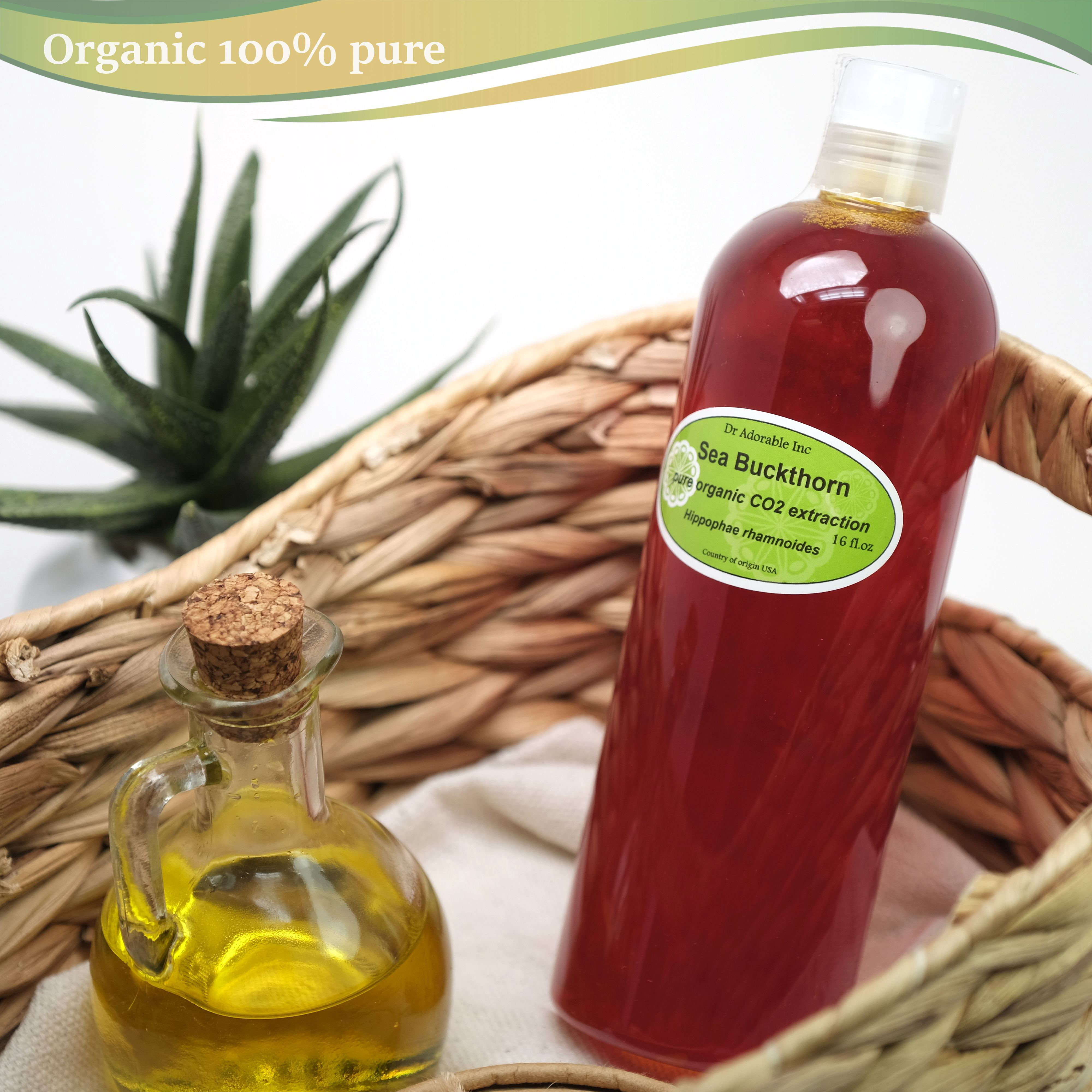 Dr. Adorable - 100% Pure Sea Buckthorn Oil Organic CO2 Extracted Moisturizing Oil For Face Skin Hair Anti Aging - 16 oz