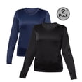 thumbnail image 1 of Blank Activewear Lot de 2 T-Shirts à Manches Longues pour Femmes, Tissu de Performance à Séchage Rapide, 1 of 3