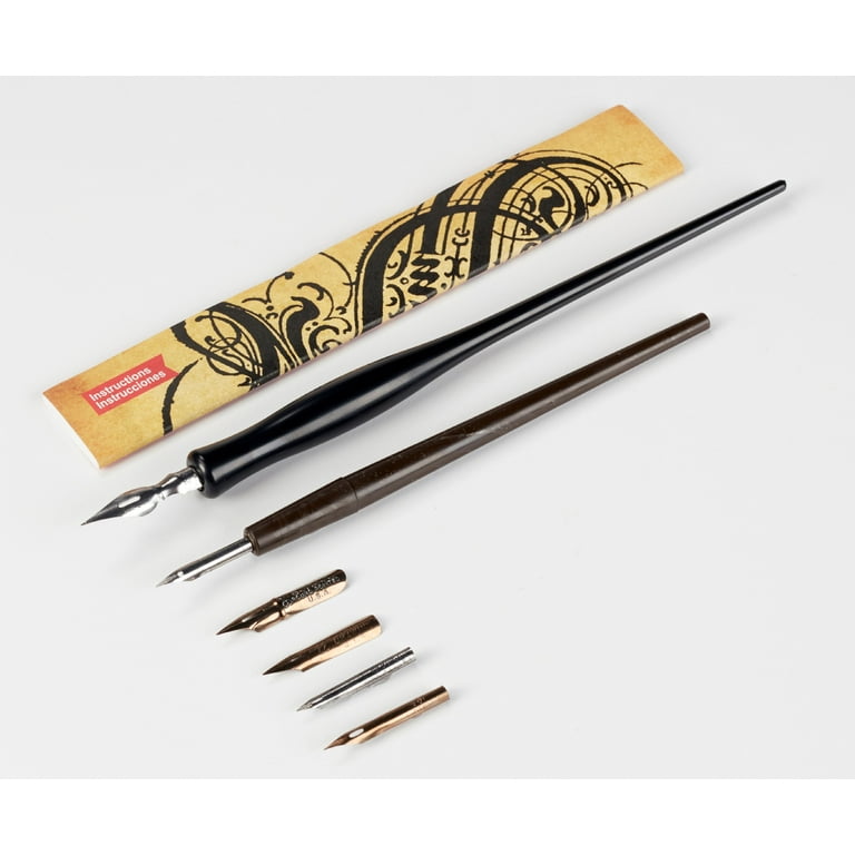 Speedball Sketching Calligraphy Pen Set, 6 Dip Pen Nibs & 2