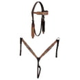 thumbnail image 3 of Horse Western Floral Leather Headstall Bridle Breast Collar Tack Set 78HR45B, 3 of 4