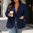 thumbnail image 7 of Qiopertar Plus Size Blazers for Women Open Front Casual Work Blazer Notch Lapel Long Sleeve Loose Oversized Suit Jacket with Pockets, Navy 3XL, 7 of 7