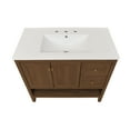 thumbnail image 4 of Château 36" Freestanding Bathroom Vanity in Brown Oak with 3-Hole Widespread Sink Top, 4 of 5