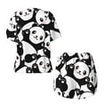 thumbnail image 6 of Rocae Seamless Pattern Cute Panda for Two Piece Sleepwear Pajamas Sets for Women Soft Short-Sleeved Pjs with Lounge Shorts Large, 6 of 9