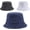 Black+white+dark Blue, variant on 3 count Bucket Hats for Women Men UPF 50+ Sun Protection Wide Brim Fisherman Round Summer Sun Hat for Beach