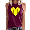 thumbnail image 2 of CEHVOM Mode Décontractée Femmes Sans Manches Imprimé Dames Col Rond Hauts Gilet T-Shirt, 2 of 5