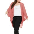 thumbnail image 4 of Women's  Loose Fit 3/4 Sleeves Kimono Style Cover Up Solid Cardigan S-3XL, 4 of 4