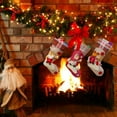 thumbnail image 4 of Coolmade Santa Snowman Reindeer 3D Plush Multi-color Fur Christmas Stockings, with Faux Cuff 10.6" (3 Count), 4 of 7