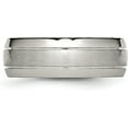 thumbnail image 4 of Chisel Titanium Brushed and Polished 8.2mm Grooved Band - Ring Size 9.0-5.3gm, 4 of 8