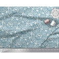 thumbnail image 3 of Soimoi Blue Silk Fabric Damask Floral Print Fabric by Yard 44 Inch Wide, 3 of 3