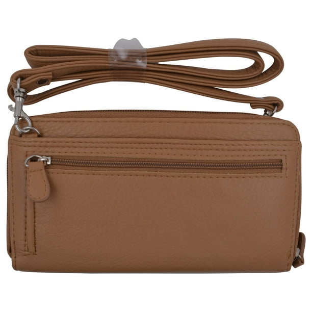 Marshal Wallet Buxton Pebbled Leather Double Zipper Womens Checkbook