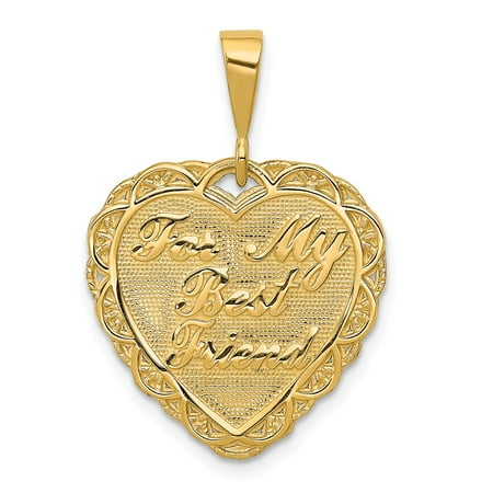 14K Yellow Gold For My Best Friend Charm (28mm x 19mm)