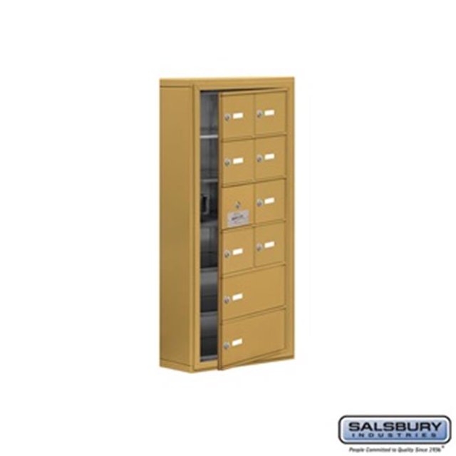 SalsburyIndustries 19165-10GSK Cell Phone Storage Locker With Front Access Panel - 6 Door High Unit, Gold
