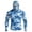 Blue, variant on Men's Camo Print Fishing Hoodie Performance Fishing Hoodie Shirt - UPF 50  Sun Protection Long Sleeve Thumbholes Shirts with Neck Gaiter Black L