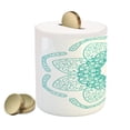 thumbnail image 2 of Orient Piggy Bank, Persian Style Oriental Floral Pattern with Middle Eastern Bohemian Effects, Ceramic Coin Bank Money Box for Cash Saving, 3.6" X 3.2", Seafoam, by Ambesonne, 2 of 4