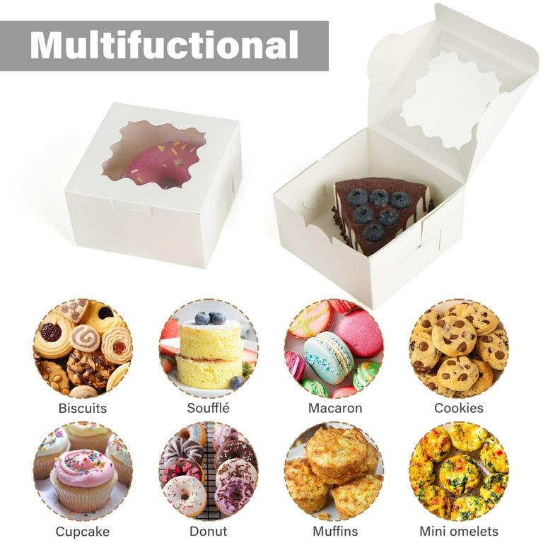 LotFancy 60-Pack White Bakery Boxes with Window photo 5