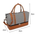 thumbnail image 2 of FloreceBien Bolsa de Viaje para Mujer 60L-80L con Compartimento para Zapatos, Bolsa de Viaje Plegable Bolsa de Deporte de Fin de Semana para Viajes, Hospital, Playa, Camping (Rayas Azules), 2 of 7