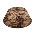 thumbnail image 5 of Tie Dye Oval Plush Area Rug, Long Bedroom Bedside Cloakroom Decorative Mat, Soft Non Slip Floor Carpet (Brown ,40*60CM), 5 of 5