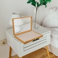 thumbnail image 1 of OUNONA Lapel Pin Box Transparent Wood Display for Home Use 1Pcs, 1 of 8