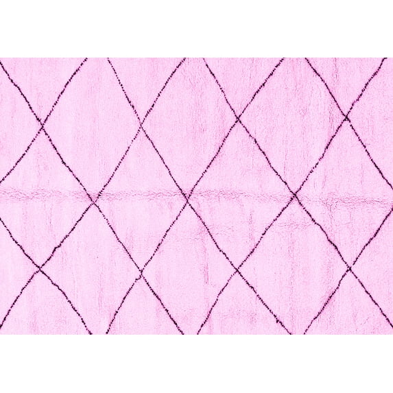 Ahgly Company Indoor Rectangle Solid Pink Modern Area Rugs, 3' x 5'