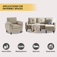 thumbnail image 6 of Soscana 2 Piece Living Room Furniture Set,Modern Linen Sectional Sofa with Storage Ottoman and Armchair for Living Room, Office, Apartment, 6 of 8