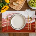 thumbnail image 4 of Red Waves Abstract Placemats Set of 8, Modern Fluid Water Ripple Striped Placemats for Dining Table, Place Mats for Kitchen Tabletop, Waterproof Wipeable Dining Table Mats Set, 4 of 9