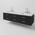 thumbnail image 6 of Castor 72 in W Black Double Bath Vanity, Carrara Marble Top, and Faucet Set, 6 of 11