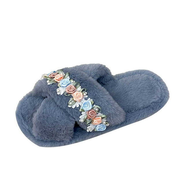 Pantoufles d'Hiver pour Dames Adultes Pantoufles Chaudes Chaussures d'Hiver pour Femmes Pantoufles d'Intérieur d'Hiver Chaussures d'Intérieur Pantoufles d'Hiver Douillettes pour Femmes