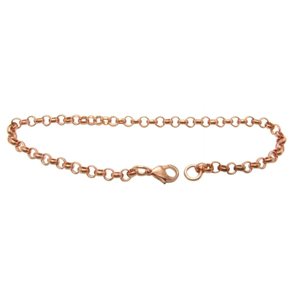 9 1/2 Inch Solid Copper Anklet, 3/16 of an inch wide, CA637G - Made in the USA.