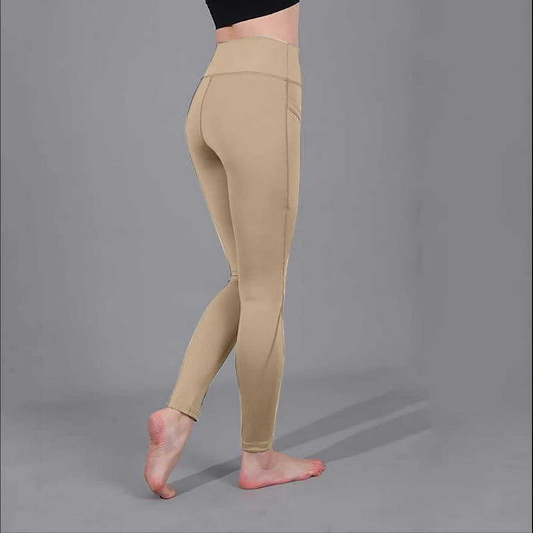 AKAFMK Fall Savings Buttery Soft Leggings for Women High Waisted Tummy  Control No See-through Workout Yoga Pants Khaki